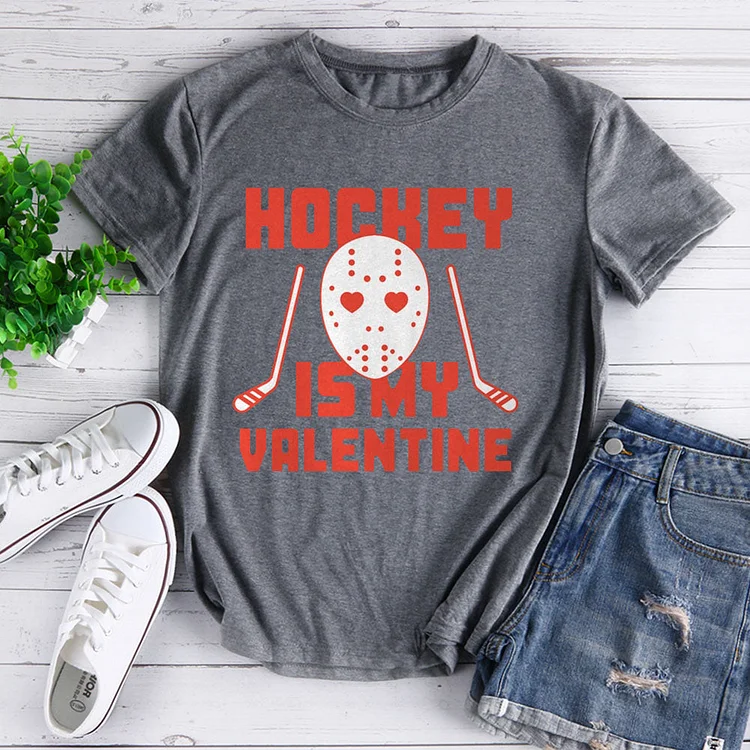 Hockey Is My Valentine T-Shirt-07837-Annaletters