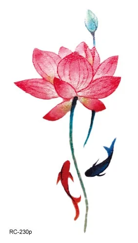 52 Kinds Watercolor Flora Lavender Waterproof Fake Tattoos Temporary Women Arm Chest Ankle Stickers Floral Body Art Tatto Flower