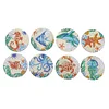 8pcs/set Diamond Painting Sea Coaster Round Cup Cushion Home Decor