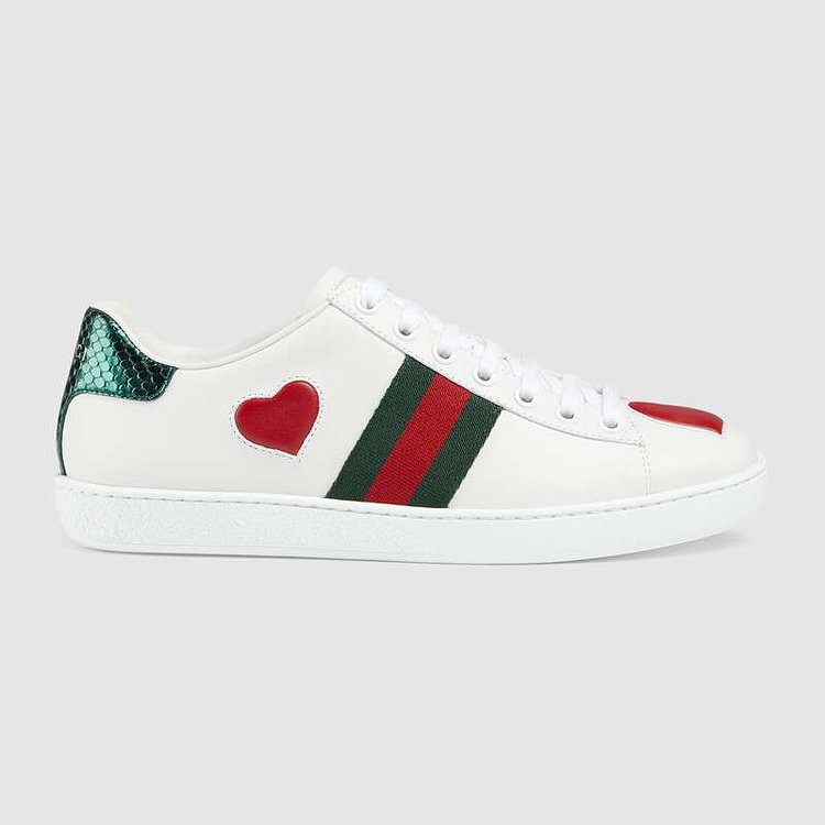 gucci ace heart sneakers