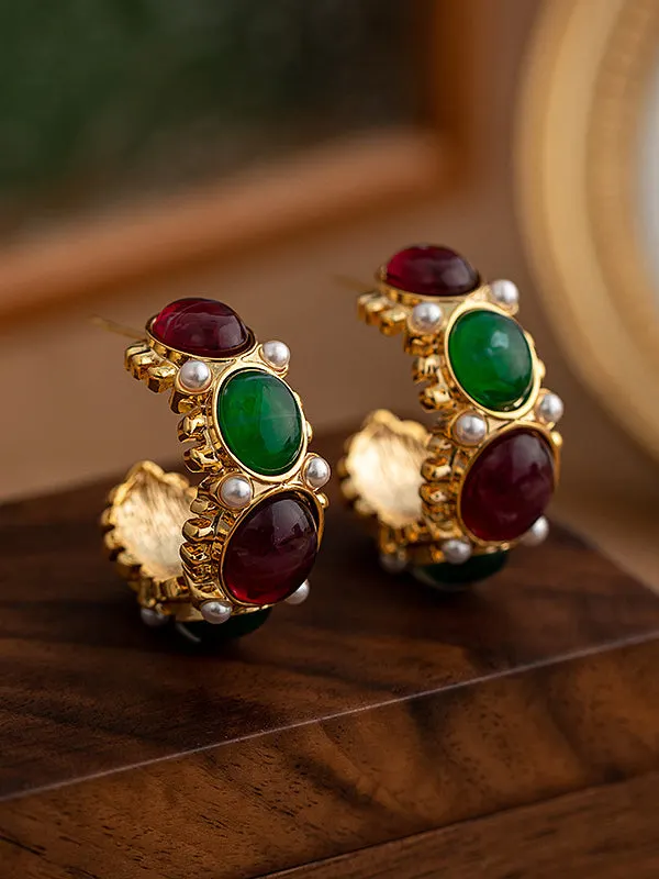 Geometric Alloy Earrings Accessories
