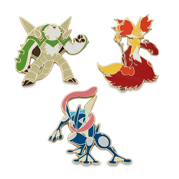 Chesnaught, Delphox & Greninja Pokémon Pins (3-Pack)