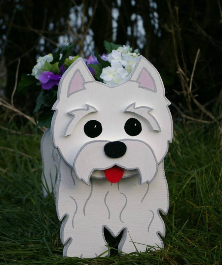 Planter Dog Dogs Pet Pets Garden Ornaments Decorations Plants
