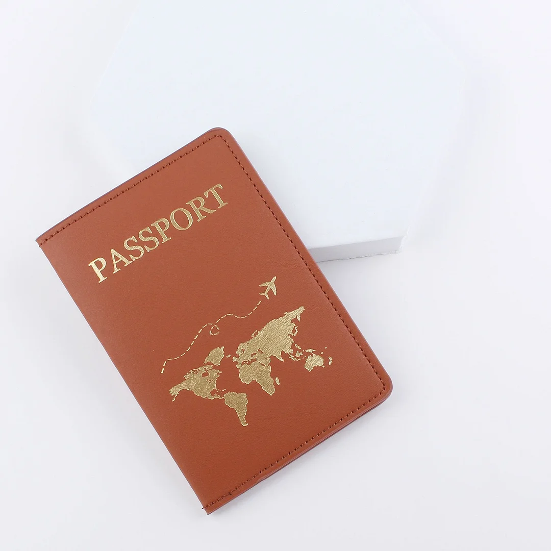 Simple Fashion Passport Cover World Map Thin Slim Travel Passport Holder Wallet Gift PU Leather Card Case Cover Unisex