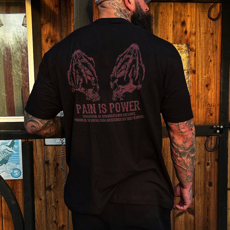 Livereid Pain Is Power Printed Men's T-shirt - Livereid