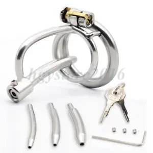pornhint Pornhint Men Stainless Steel Male Chastity Cage With Urethral sounds Lock Shackle Device