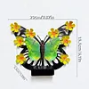 Solar-Powered Wall Lamp Painted Butterflies Decorative Light with Flower LED Waterproof Solar Ambient Landscape Light Hollow Out Wall Decoration Lights for Villa Garden Courtyard Decor