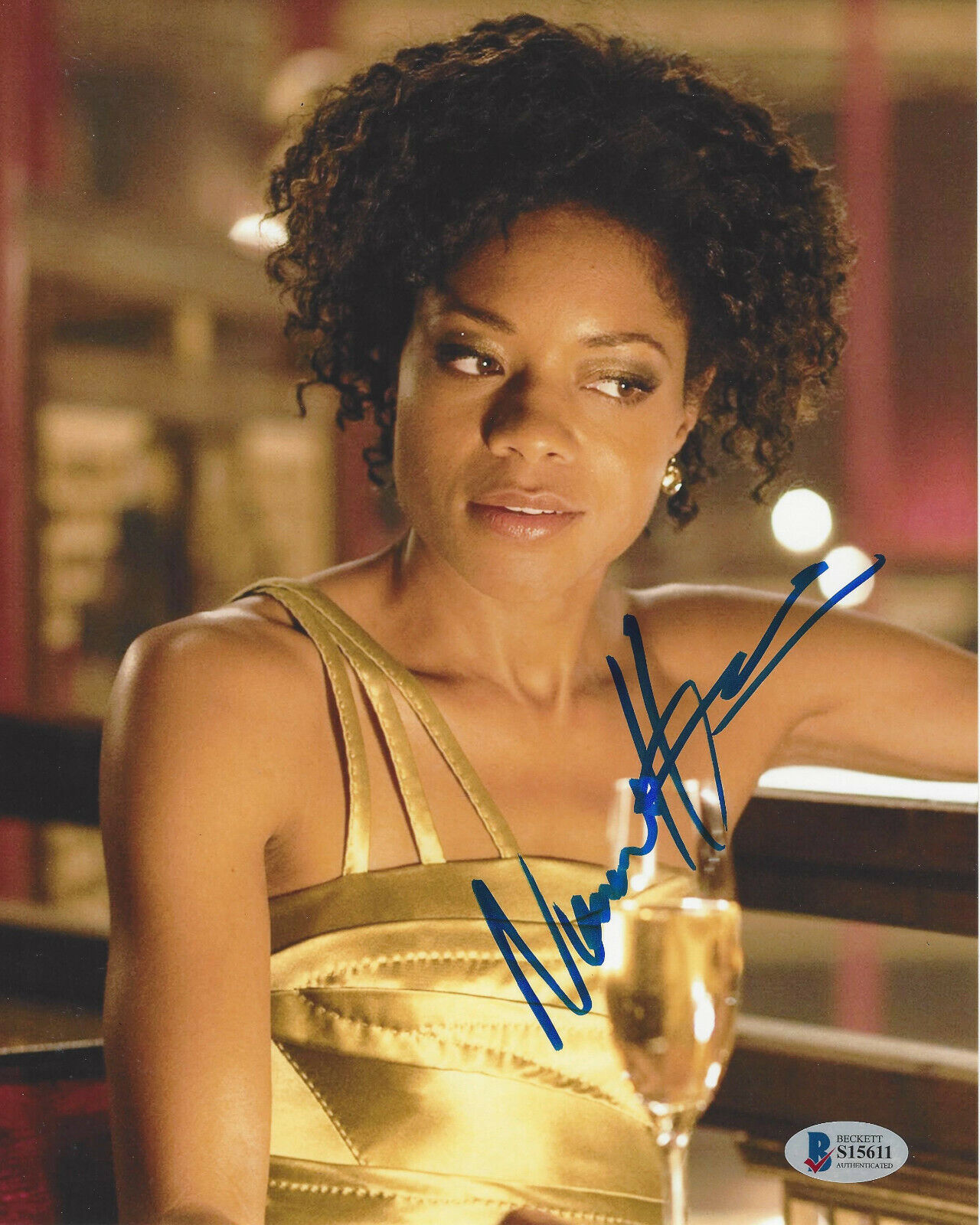 NAOMIE HARRIS SIGNED JAMES BOND NO TIME TO DIE 8x10 MOVIE Photo Poster painting BECKETT COA BAS