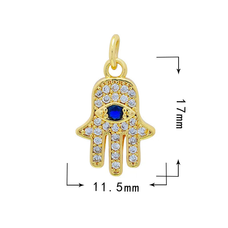 1 Piece 18*20.5mm 19*33mm Copper Zircon Star Moon Heart Shape Pendant