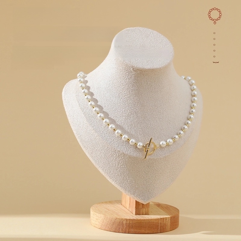 High-grade Jewelry Bracelet Jewelry Jewelry Props Flannel Wood Stitching One Pendant Necklace Display Rack