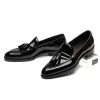 Handmade Mens Patent Leather Shoes Loafers