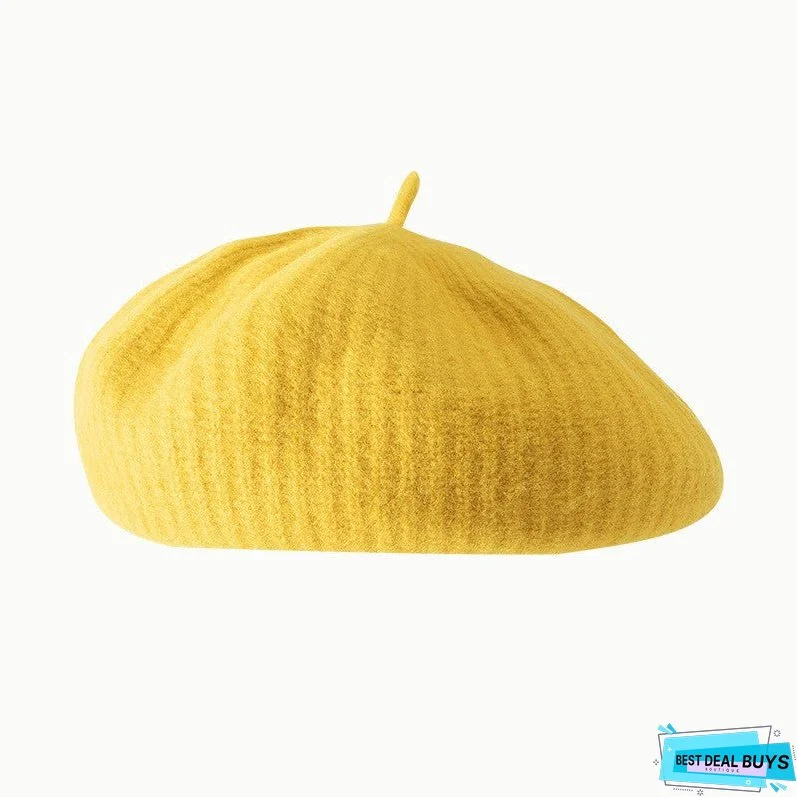 Fashion Personality Wool Beret Women England Retro
