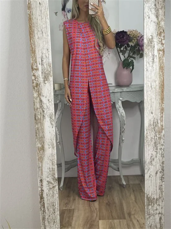 Style & Comfort for Mature Women Abstract Printed Comfy Suit For Women