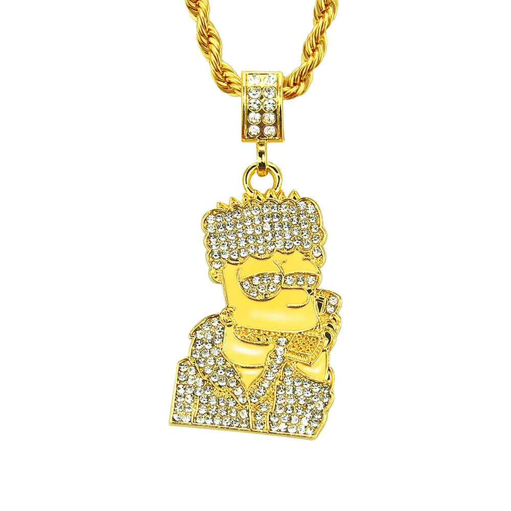 Cartoon Character Simpsons Iced Out Bling Gold/Silver Pendants