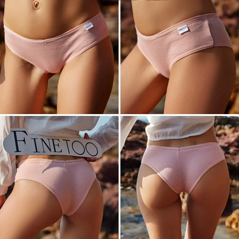 Billionm V Waist Cotton Panties for Women Underwear Sexy Briefs Solid Color M-3XL Plus Size Panty Female Soft Intimates Lingere