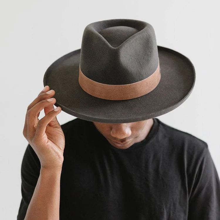 ECHO PARK FEDORA HAT-  BLACK [Fast shipping and box packing]