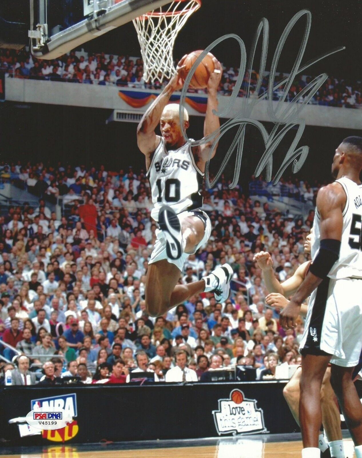 Dennis Rodman Signed Spurs 8x10 Photo Poster painting PSA/DNA COA Picture Autograph Hall of Fame