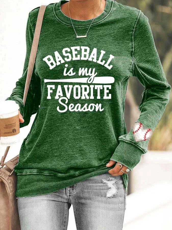 Women's Game Day Baseball Print Casual Sweatshirt socialshop