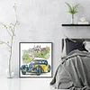 Yellow Classic Car - 14CT Counted Cross Stitch 26*30cm/10.24*11.81in