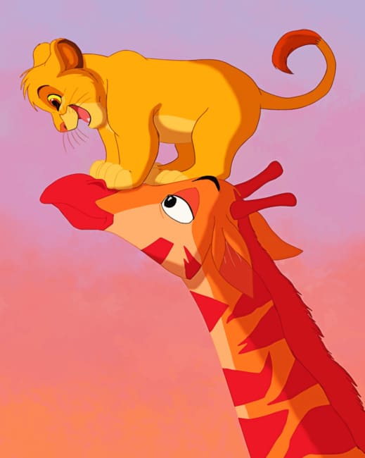 

Lion King And Giraffe – Paint By Numbers - 40*50CM, 501 Original