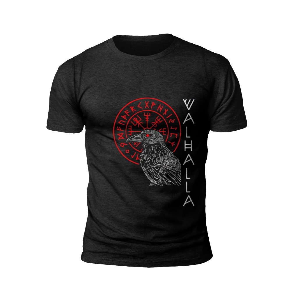 Valhalla's Call: Raven and Runes T-Shirt