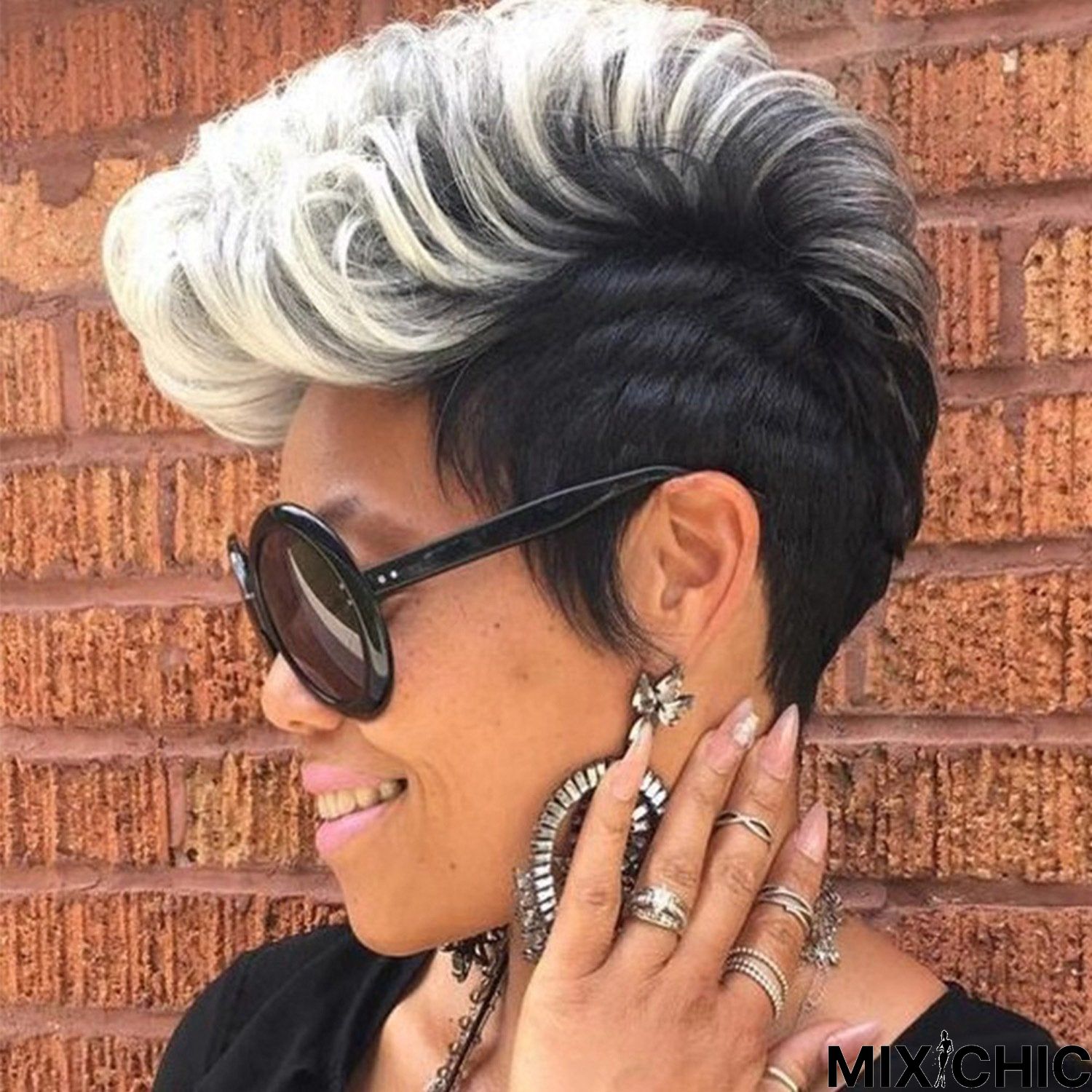 European and American Short Curly Hair Wig Chemical Fiber Hair Hood