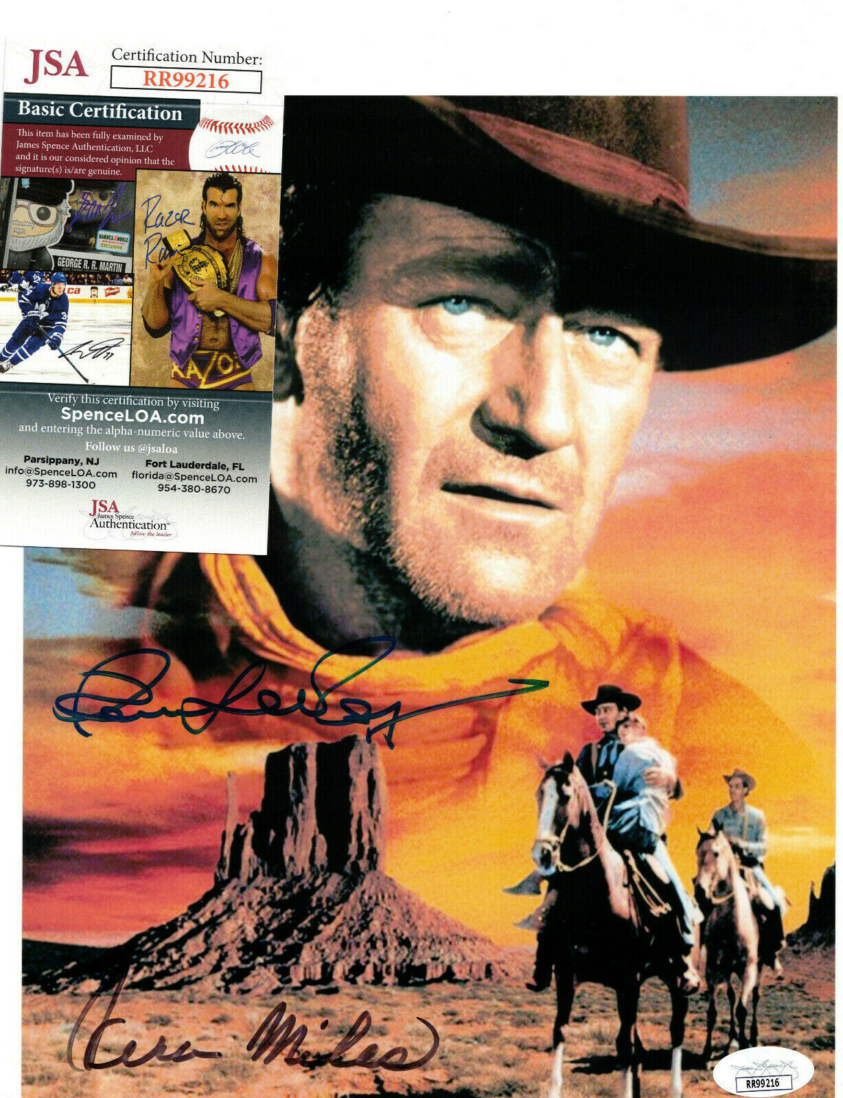 Patrick Wayne & Vera Miles Signed 8x10 Photo Poster painting Autograph, The Searchers, JSA COA