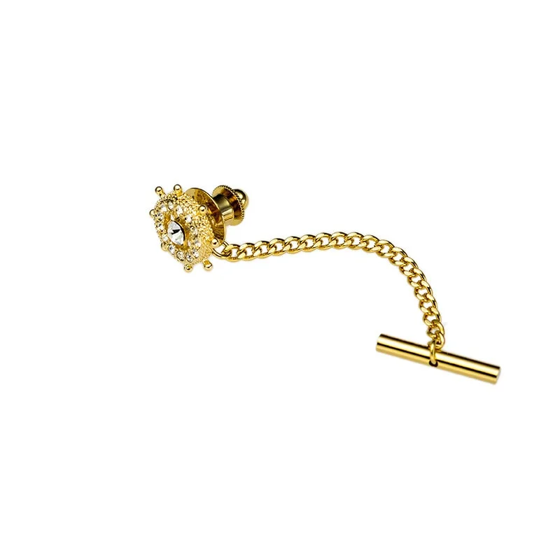 New Tie Pin Men's Shirt Tie Button Business Wedding Banquet Daily Gold/ Exquisite Crystal Tie Accessories Lock Buckle