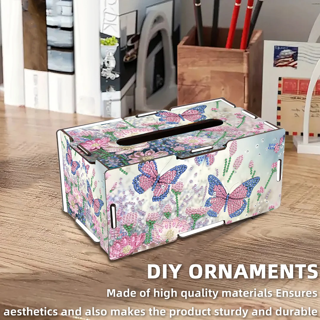 Wooden Diamond Painting Tissue Box for Home and Office Decoration(CZH007)