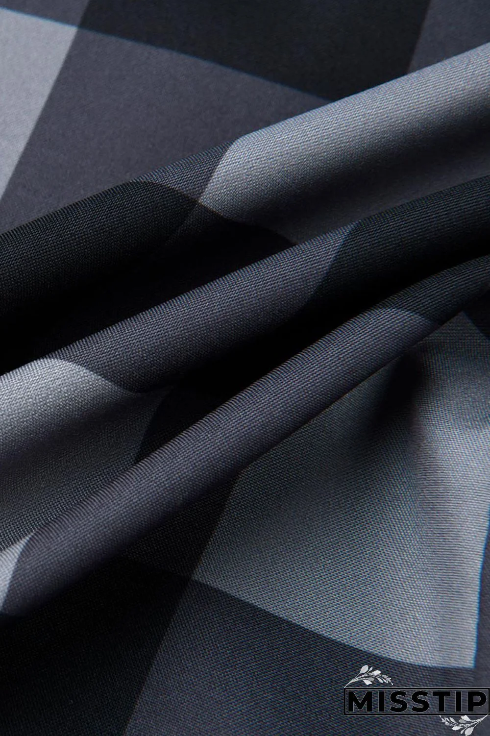 Deep Blue Casual Plaid Print Patchwork Buckle Turndown Collar Shirt Dress Dresses