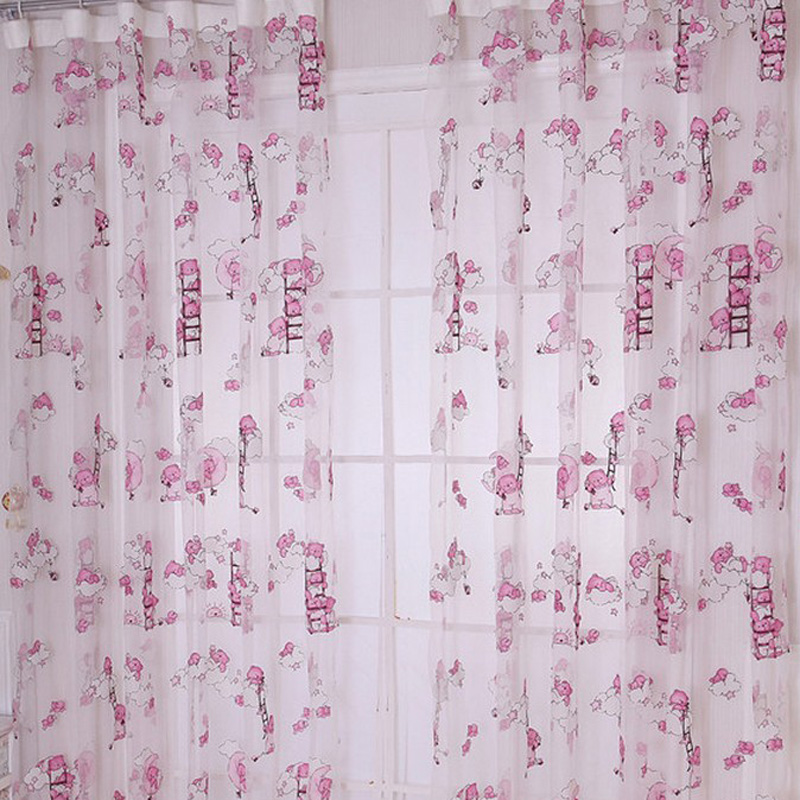 

Children Bear Pattern Curtain Yarn Printed Organdy Net Curtains, 501 Original