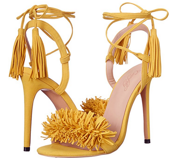 3.94" Ladies Open Toe Suede Leather Sandals Fringed Strappy Stiletto Heel Shoes-vocosishoes