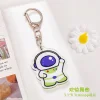 6PCS Space Travel Astronaut Creative Cartoon Acrylic Keychain Kids School Bag Pendant Gift 