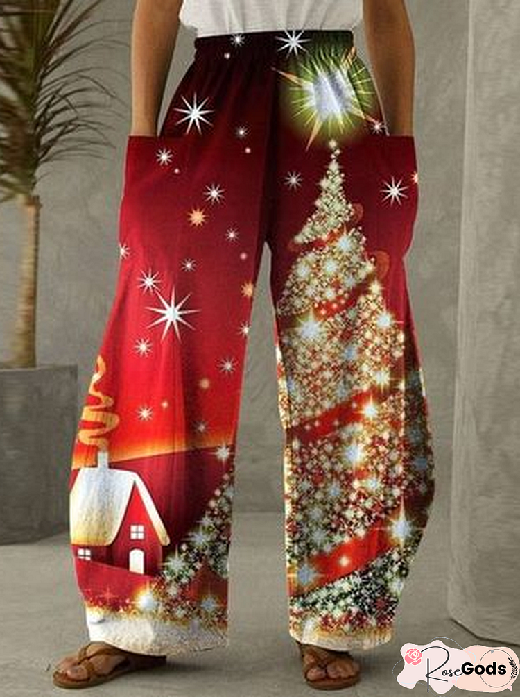 Christmas Loose Casual Long Pants