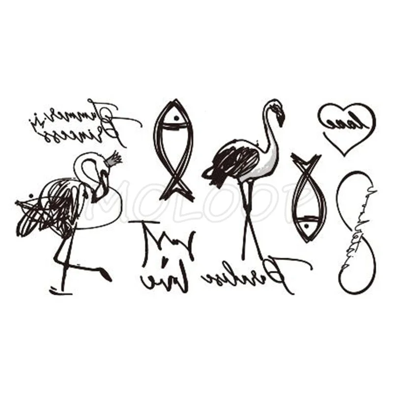 Tattoo Sticker Little Half Face Cat Element Small Animal Flower Water Transfer Temporary Fake Body Art Tatoo for Kid Girl Boy