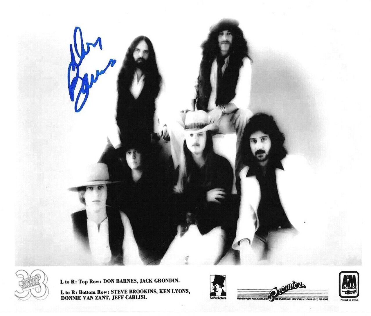 * DON BARNES * signed 8x10 Photo Poster painting * 38 SPECIAL * PROOF * 17