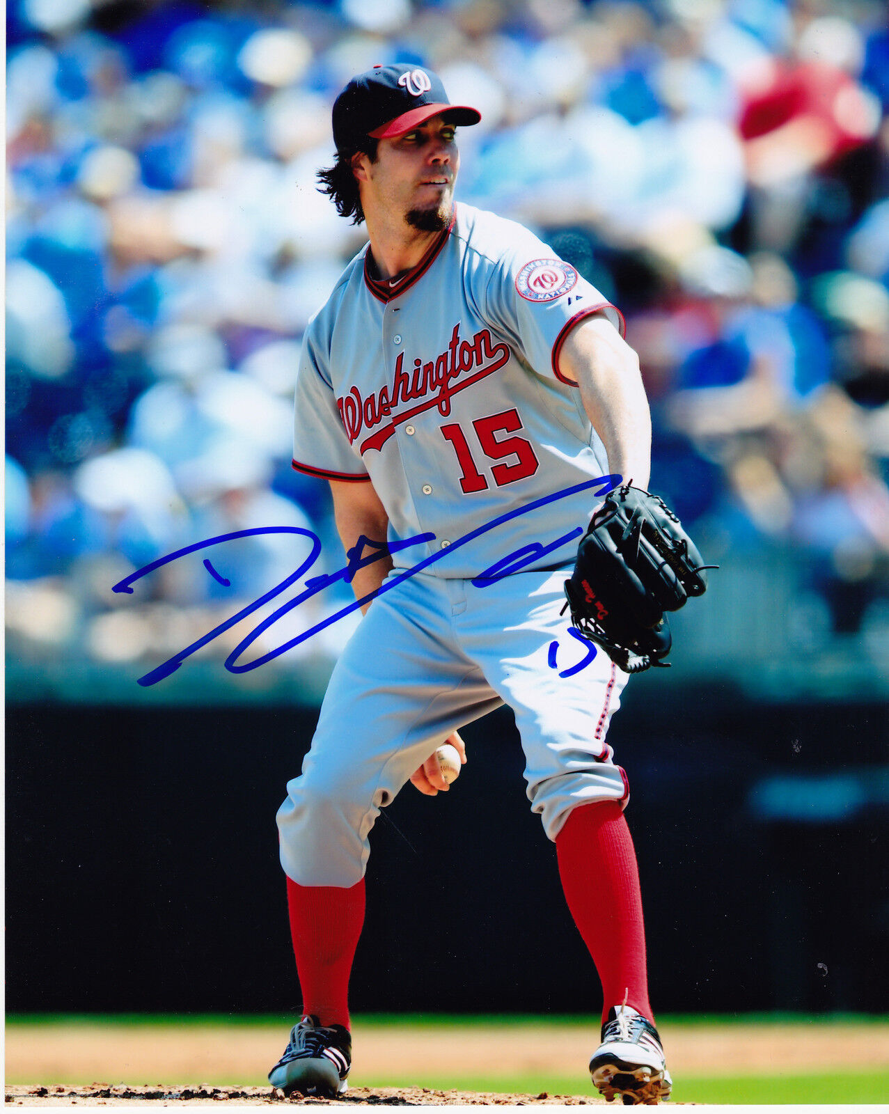 DAN HAREN WASHINGTON NATIONALS ACTION SIGNED 8x10