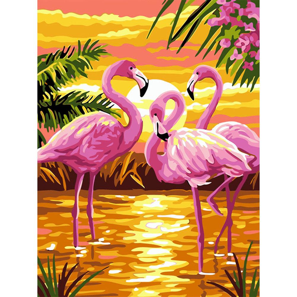 

40x50cm - Paint By Numbers Flamingos, 501 Original