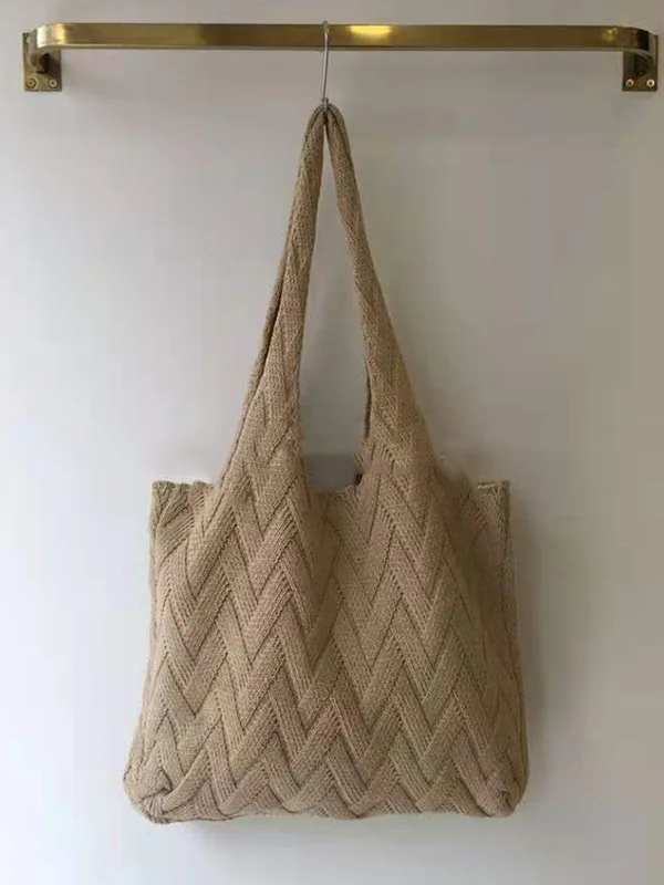 Casual Weave Solid Color Bags Accessories
