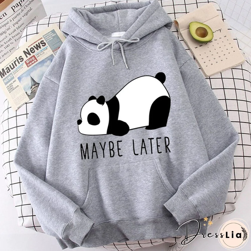 Funny Panda Print Hoodie Fashion Women Men Casual Tops Pullover Hoodies Ladies Sweatshirt