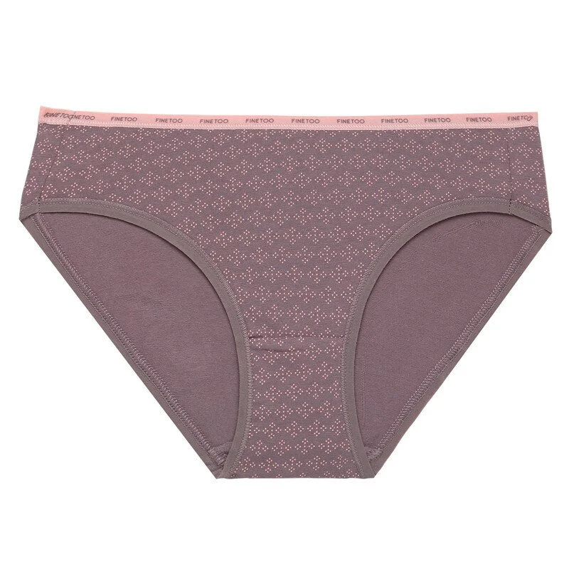FINETOO 1/2PCS Women's Cotton Panties Sexy Lingerie Fashion Letter Waist Female Cute Pantys M-XXL Ladies Floral Printed Briefs