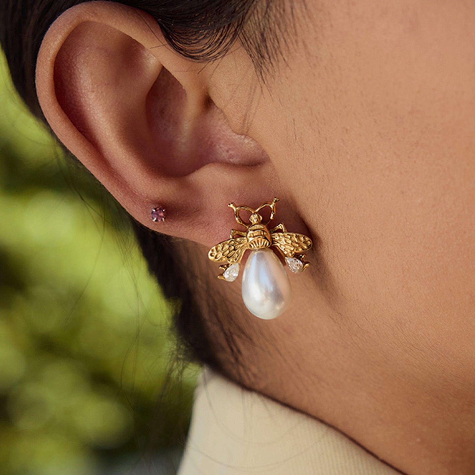 Jie Ding Pearl Earrings Design Niche Stainless Steel Earrings Titanium Steel Earrings For Women