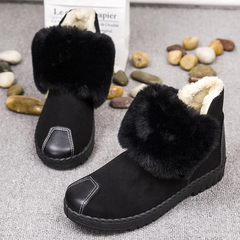 2019 Winter New Women's Boots Flat Snow Boots Plus Velvet Thick Casual Casual Women's Cotton Shoes Zapatos Con Cordones De Mujer