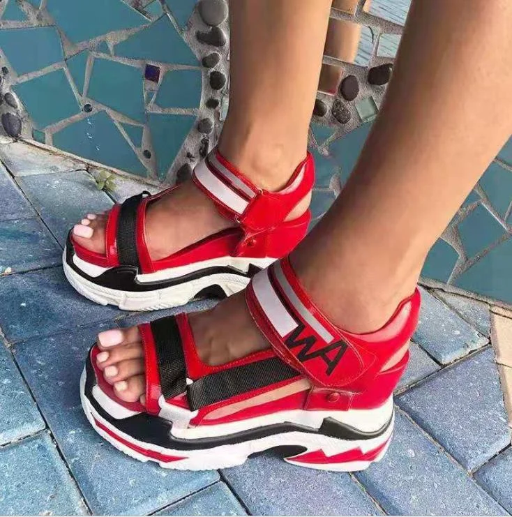 2021 New Fashion Platform Wedge Sandals Women Shoes Summer Super High Heels Ladies Casual Shoes increased thick bottom sandals