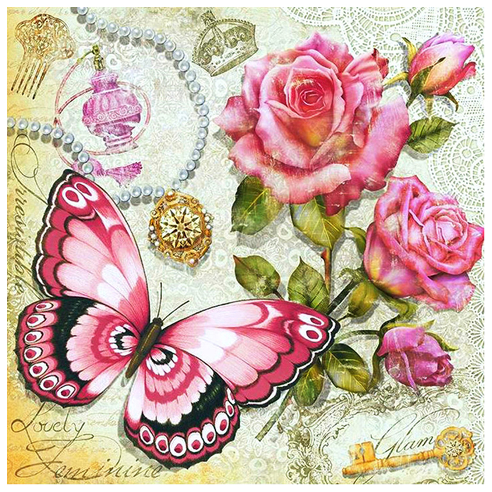

Flowers Butterfly - Round Drill Diamond Painting - 30*30CM, 501 Original