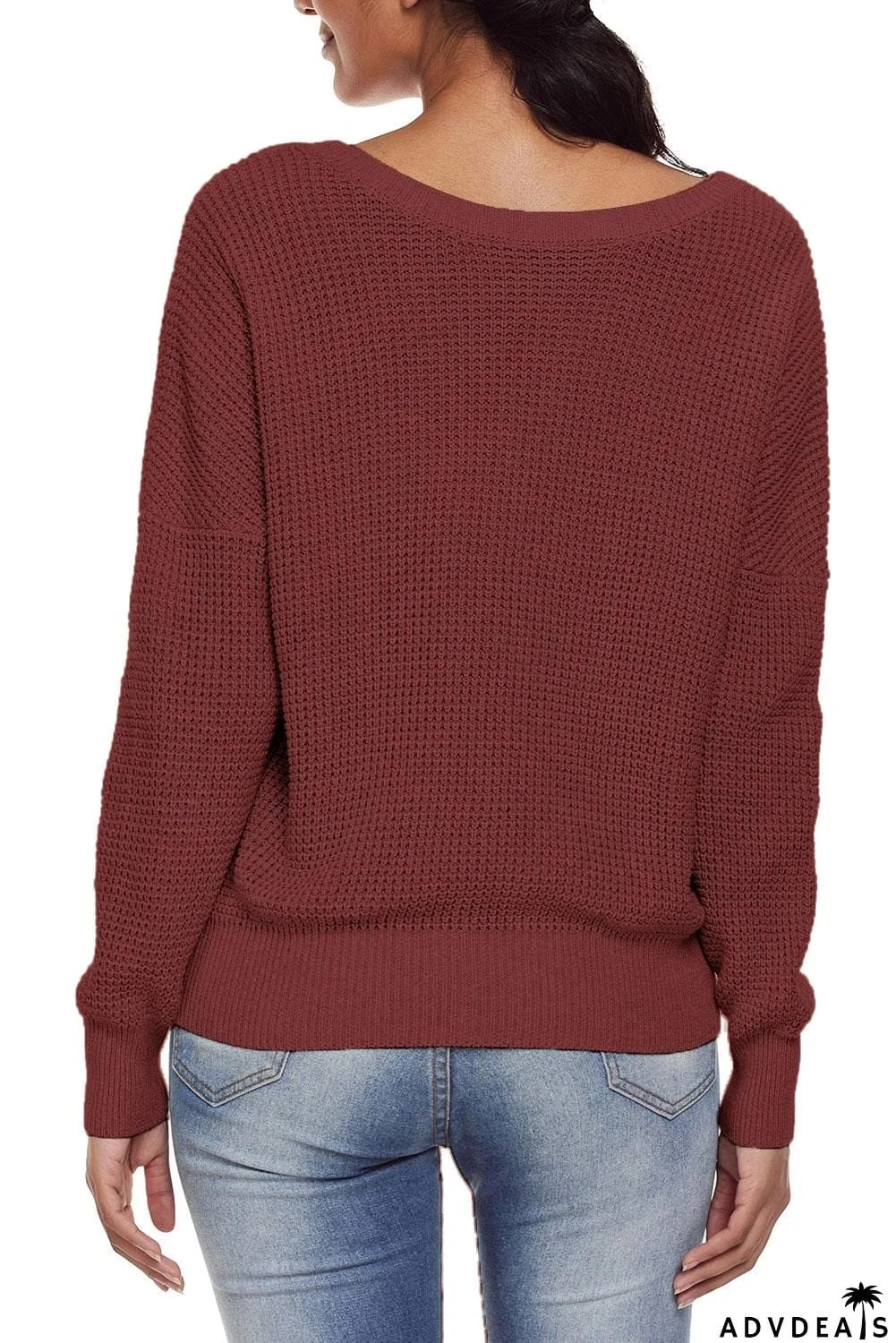 Cross Back Hollow-out Sweater
