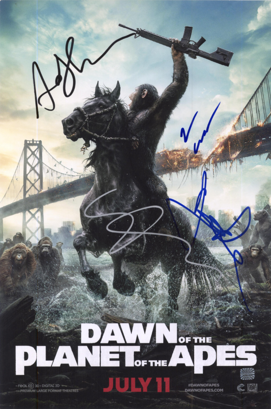 Dawn of the Planet of the Apes cast signed autographed poster Photo Poster painting! AMCo! 8283