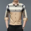 Men's Color-block Check Non-marking High-stretch Shirt