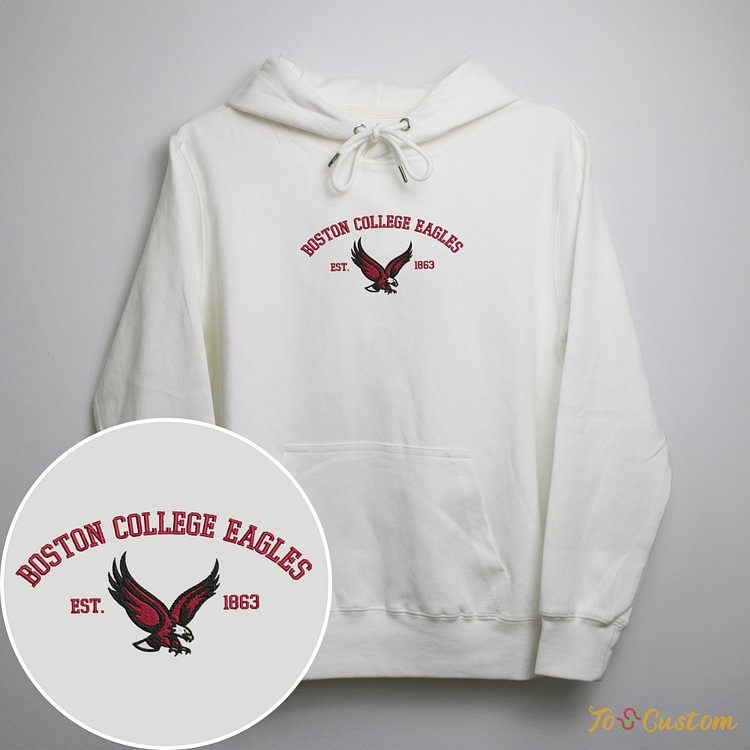 TOSCUSTOM™ NCAA Custom Boston College Eagles Embroidered Hoodies University Sweatshirts