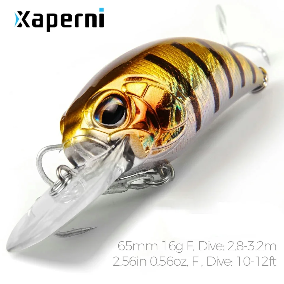 Xaperni 65mm 16g hot model A+ fishing lure new crank  5color for choose  dive 10-12ft,2.8-3.2m fishing tackle hard bait